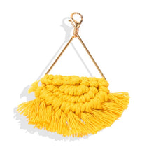 Load image into Gallery viewer, Girlgo Tassel Macrame Keychains for Women Boho Handmade Fiberlove key Holder Keyring Macrame Bag Charm Car Hanging Jewelry Gifts
