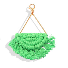 Load image into Gallery viewer, Girlgo Tassel Macrame Keychains for Women Boho Handmade Fiberlove key Holder Keyring Macrame Bag Charm Car Hanging Jewelry Gifts
