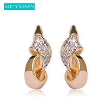 Load image into Gallery viewer, MECHOSEN Luxurious Geometric Stud Earrings AAA Zircon Prong Setting Crystal Orecchini English Lock Copper Brincos Women Bijoux
